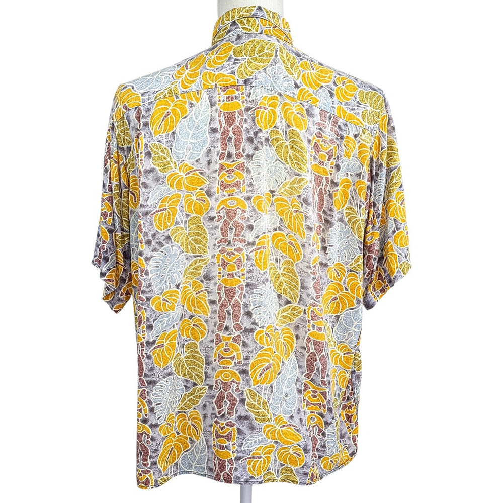 Vintage Aloha Reyn Spooner Hawaiian Shirt Men L Rayon Tiki Resort - Picture 2 of 8